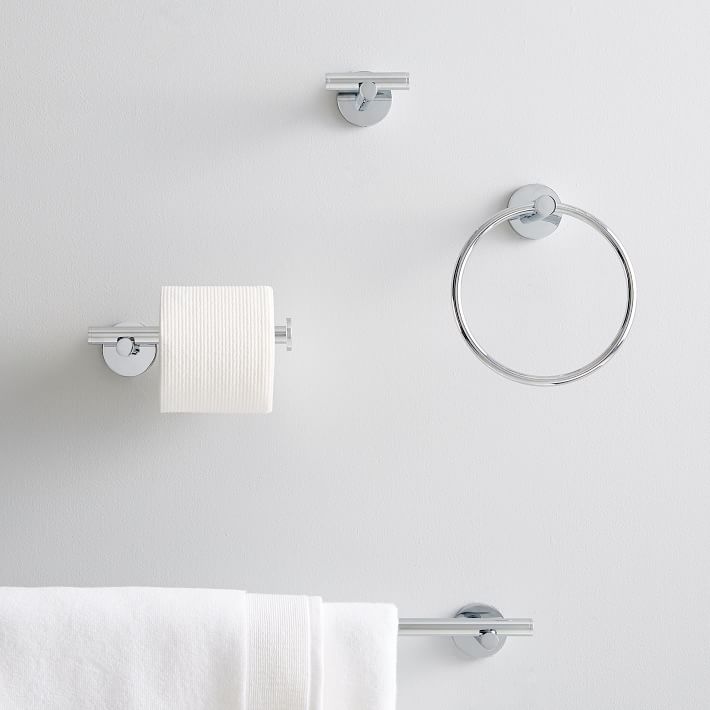 Classic Round Brushed Nickel Wall-Mounted Toilet Paper Holder +