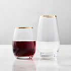 SB Gold-Rimmed Stemless Wine Glasses (Set of 2)