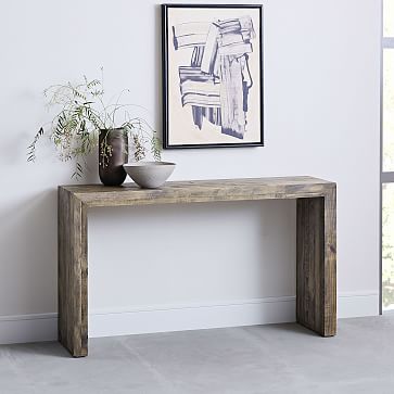 West Elm Inspired Console Table Real Wood Entryway Table 