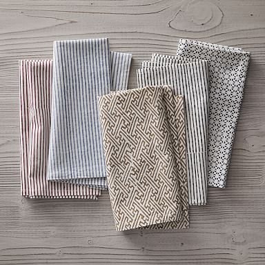 Gray and White Pinstripe Cotton Napkin – Nantucket Looms