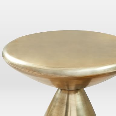 Hex Side Table (15.5) - Antique Brass