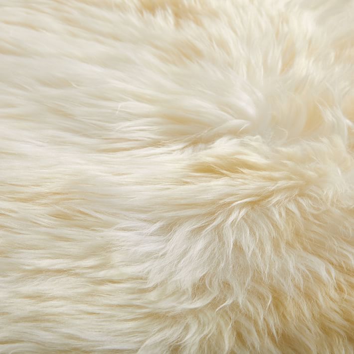 Soft Fluffy Faux Fur Rug - Washable Shaggy Fur Rugs, Small Round