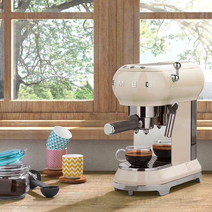 Smeg Espresso Coffee Machine & Coffee Grinder Set - Cream – Potters Cookshop