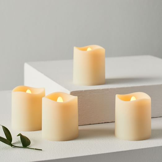 Indoor/Outdoor Flickering Flameless Votive Candles (Set of 4) West Elm