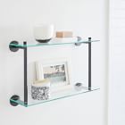 Modern Overhang Double Glass Bathroom Shelf | West Elm