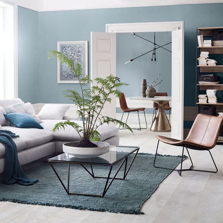 Sun Faded Jute Rug Icy Teal West Elm