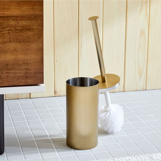 Caspian Metal Toilet Brush Holder West Elm