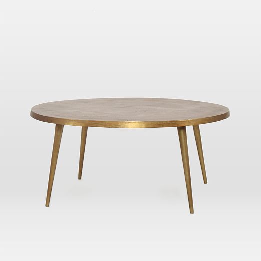 Cast Coffee Table Antique Brass Modern Living Room Furniture West Elm
