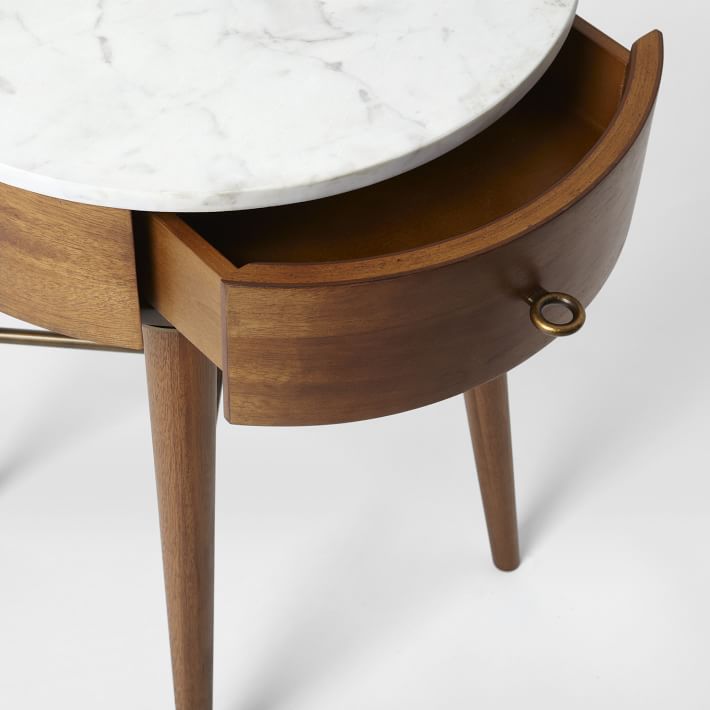 West elm top round nightstand