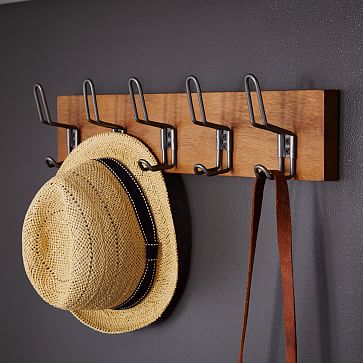 Industrial Hook Rack, Entryway Organization | West Elm