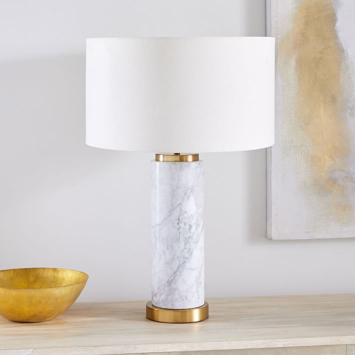 Pillar Table Lamp - Marble
