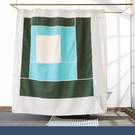 Quiet Town Marfa Shower Curtain Pine West Elm