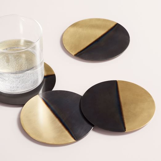 Coasters in Solid Brass, Copper or Nickel