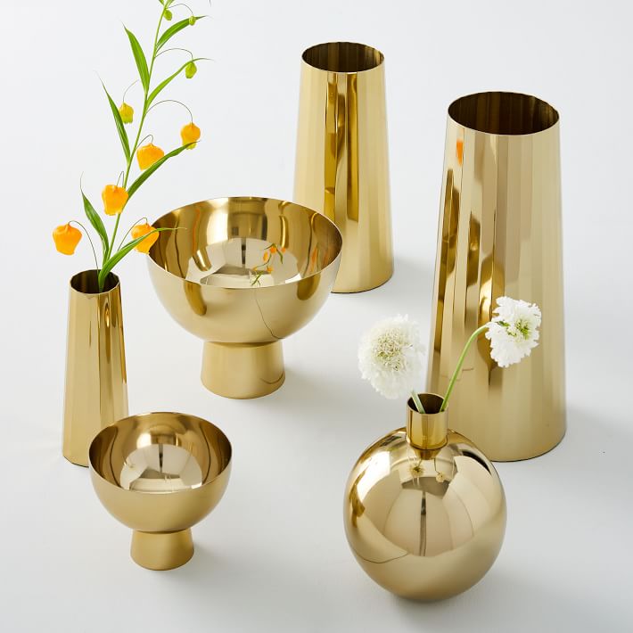 Burnished Brass Vase 