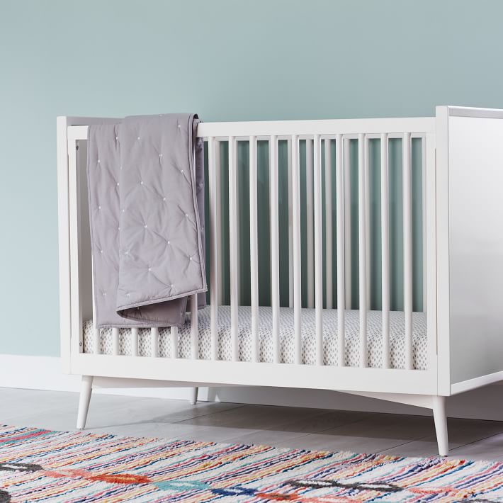 Washed Cotton Toddler Quilt Platinum, Baby Bedding West Elm
