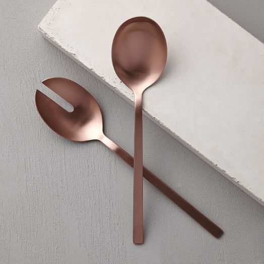 Rose Gold Salad Serving Spoons West Elm