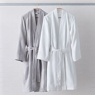 Buy Sheer Linen White Cotton Waffle Bathrobe Online at Low Prices in India  