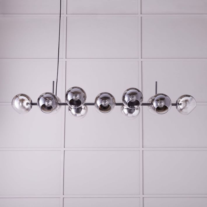 Staggered Glass 12-Light Chandelier - Metallic Ombre