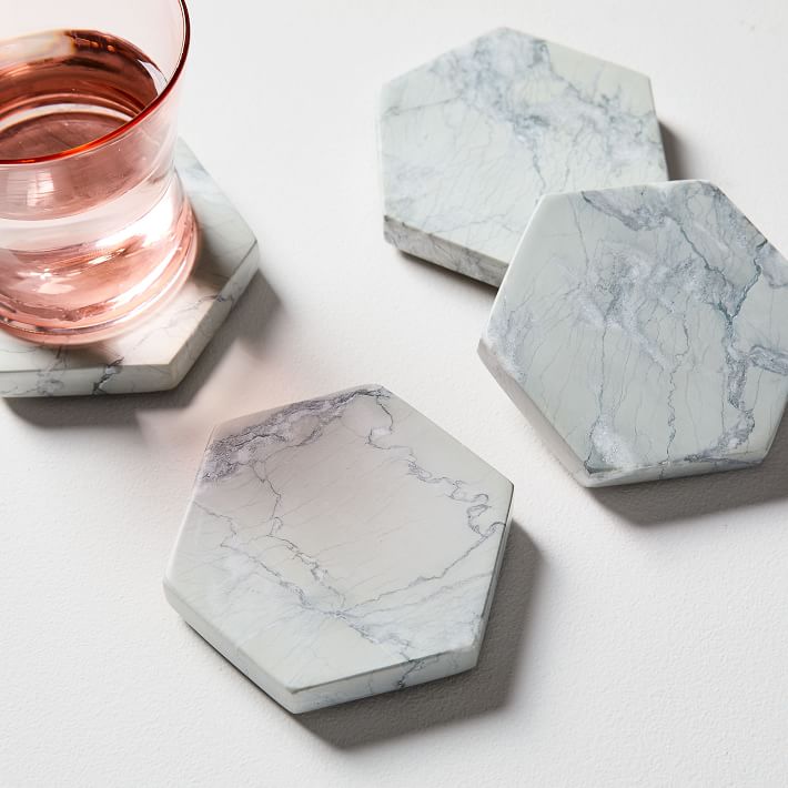 Marble Geo Coasters (Set of 4) West Elm