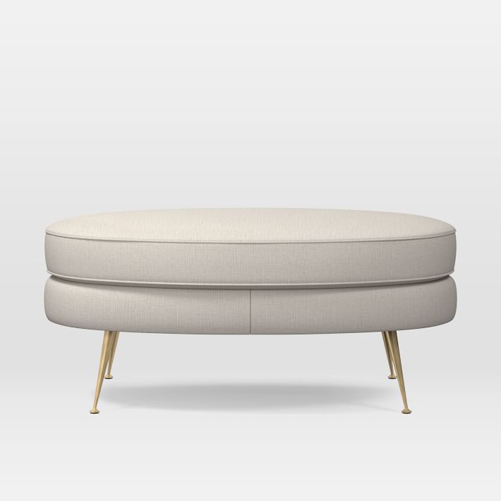 Pietro Mid-Century Oval Ottoman | West Elm