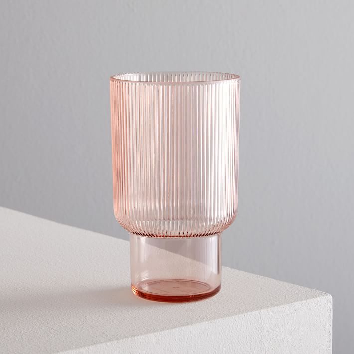 Fluted Acrylic Tall Drinking Glass Sets