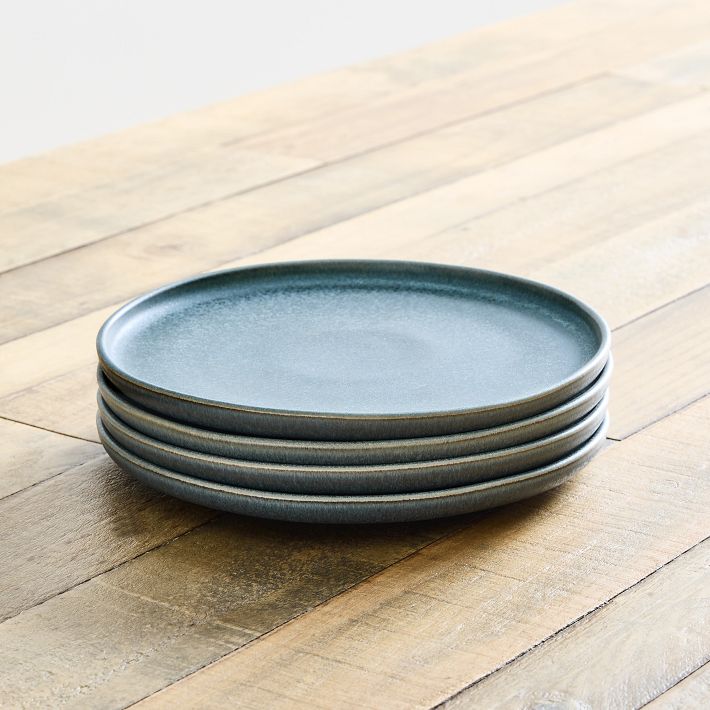 Kanto Stoneware Salad Plate Sets - Set of 4, Arctic Blue