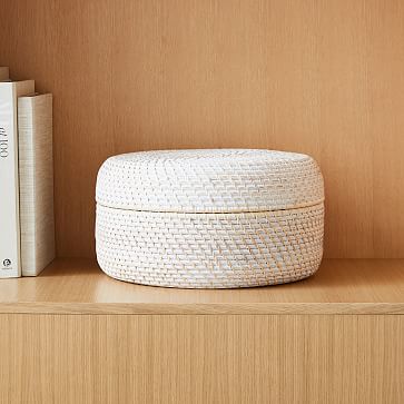 Modern Weave Basket w/ Divider - Whitewashed - West Elm Australia