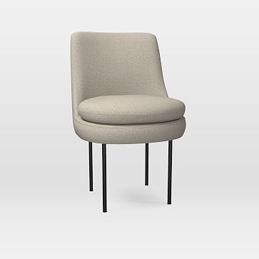 Curved upholstered deals dining chair