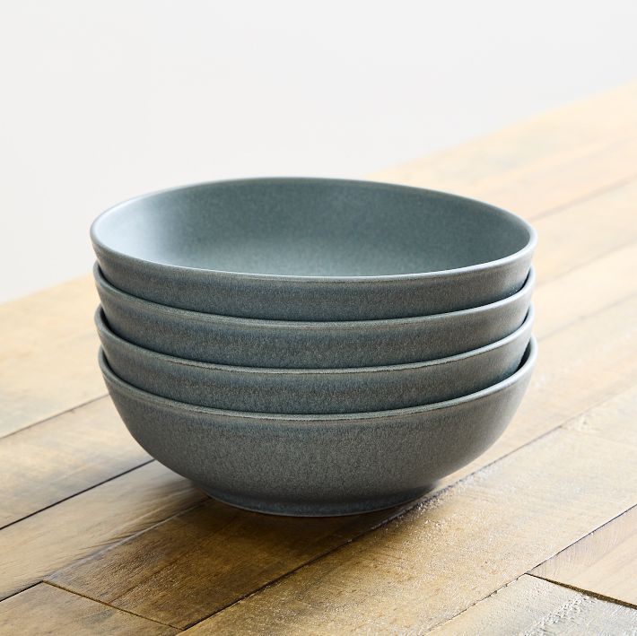 Kanto Stoneware Pasta Bowl Sets - Arctic Blue, Set of 4