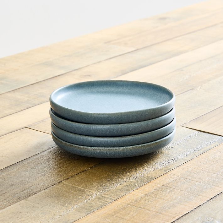 Kanto Stoneware Appetizer Plates (Arctic Blue, set of 4)