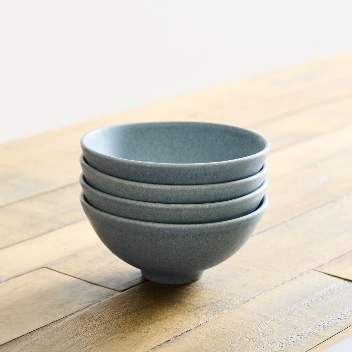 Kanto Stoneware Cereal Bowl Sets - Arctic Blue, Set of 4