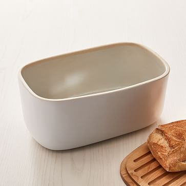 White Ceramic Oval Bread Bin
