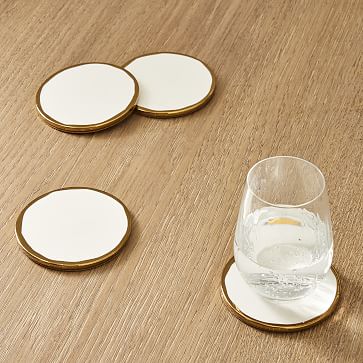 Gilded Edge Ceramic Coasters Set of 4 West Elm