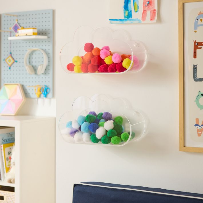 Color Acrylic Wall Pocket Shelf