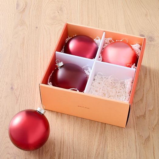 Large Tonal Red Ornaments (Set of 4) West Elm