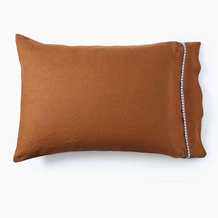 European Flax Linen Pom Pom Sheet Set & Pillowcases West Elm