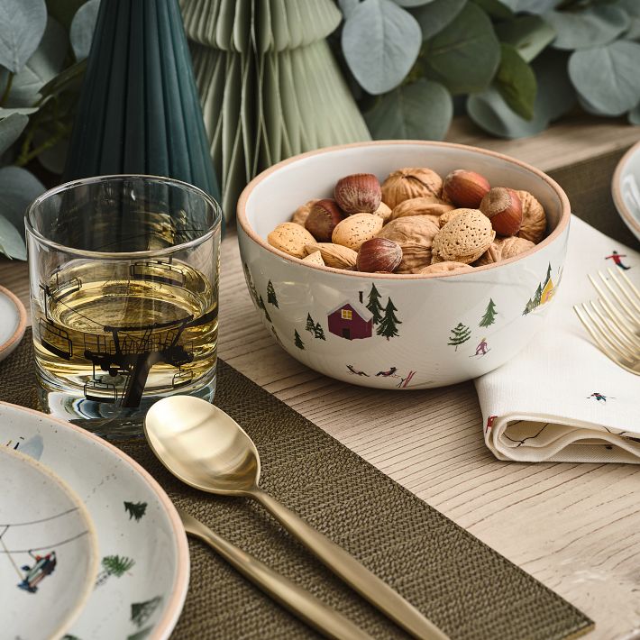 Holiday Skier Stoneware Cereal Bowl Sets | West Elm