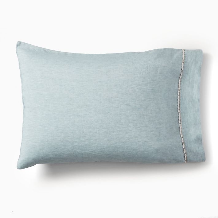 European Flax Linen Pom Pom Sheet Set & Pillowcases West Elm