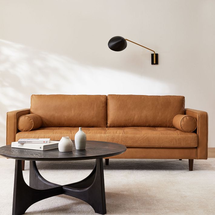 Misha tan top grain deals leather sofa and loveseat