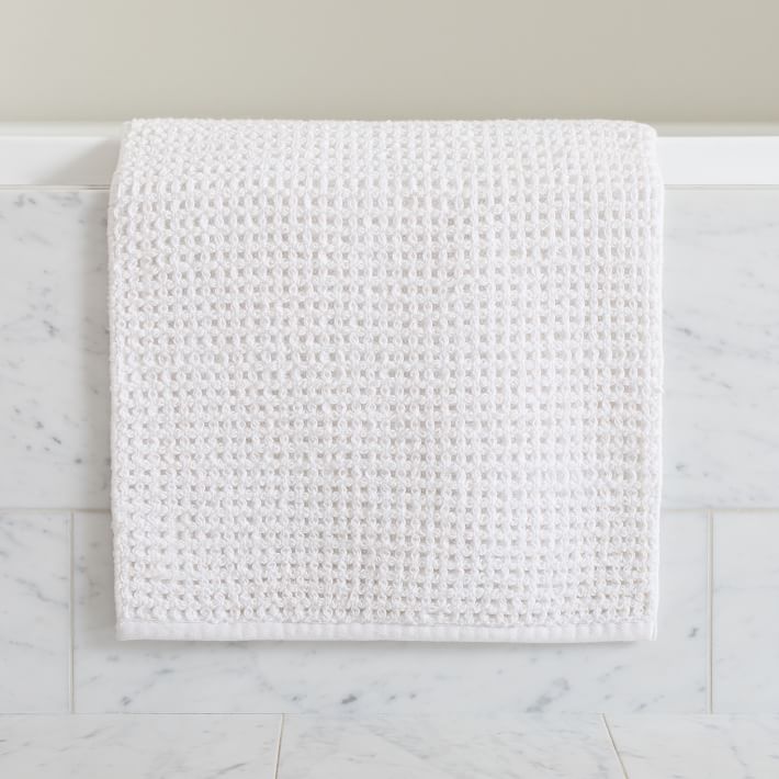 Plush Waffle Bath Mat - White