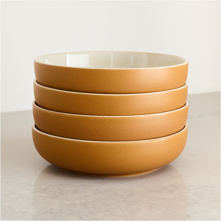Kaloh Stoneware Pasta Bowl Sets (Golden Oak)