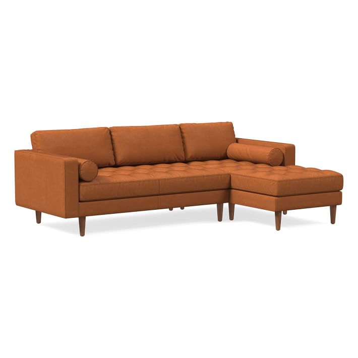 Dekalb Leather 2-Piece Chaise Sectional (102)