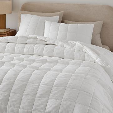 Dreamy Gauze Cotton Stitch Quilt & Shams | West Elm