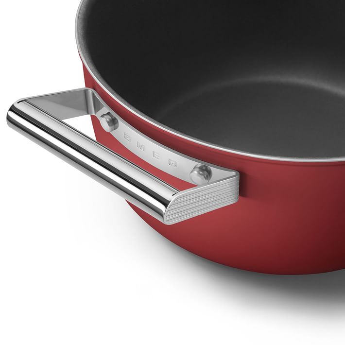 Smeg 9 Nonstick Casserole Pan, Red