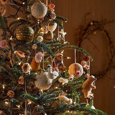 Christmas Ornament Kitchen Towel, Christmas Tree,bird,holiday  Decor,decorated Dish Towel,gift Under 20 Dollars,gift Under 50,housewarming  