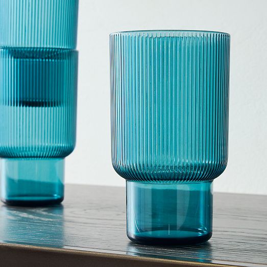 Fluted Acrylic Tall Drinking Glass Sets West Elm