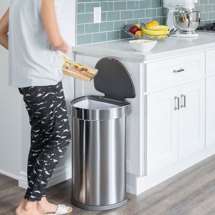 45L semi-round step can with liner rim - simplehuman