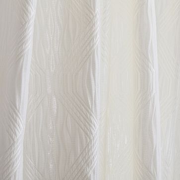 Linear Lattice Jacquard Curtain | West Elm