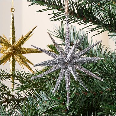 Silver Glitter Pinecone Ornament