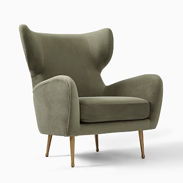 Lucia Wing Chair - Metal Legs | West Elm